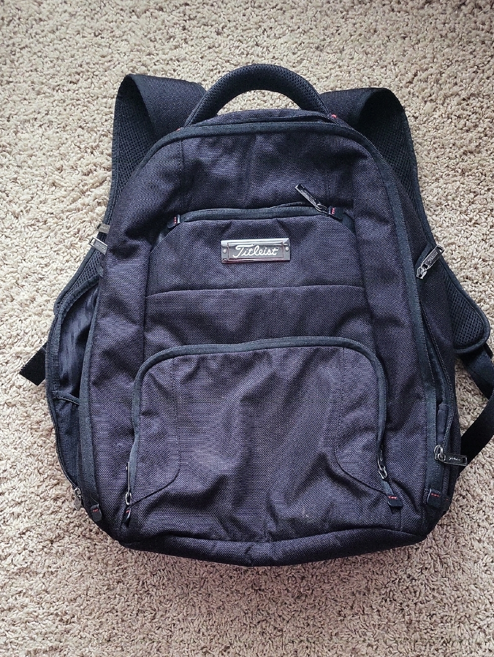 Titleist Black Professional Golf Backpack with Multiple Pockets In Black